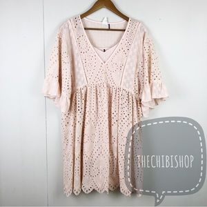 Anthropologie Akemi Kin Brooke eyelet blush swing dress